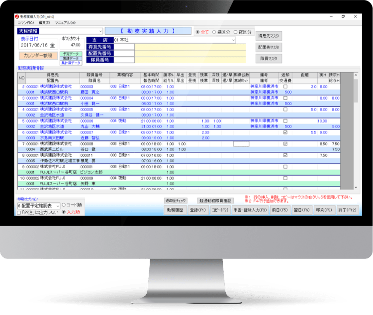 No.1 警備ソフト 警備Proでこんなことができます。